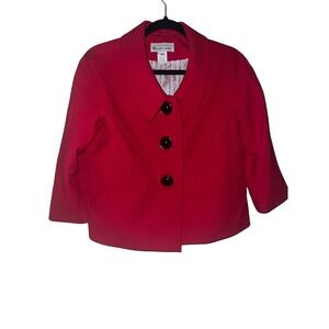 Elliott Lauren Red Blazer Sz 10 Half Sleeve Avant-Garde Secretary Chic